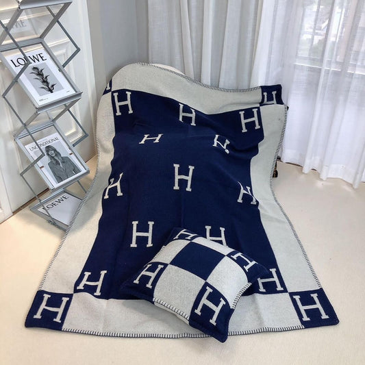 H Inspired Blanket Navy