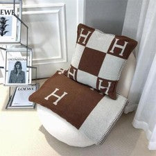 H Inspired Cushion Brown